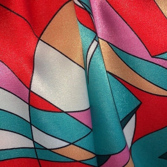 Long Colorful Abstract Bright Colors Scarves Wrap Neck Accent Shawl Chic Boho - Picture 4 of 6